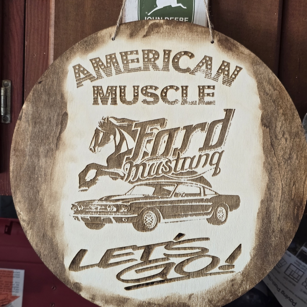 Ford Mustang American Muscle Wall Art - Brown and Cream